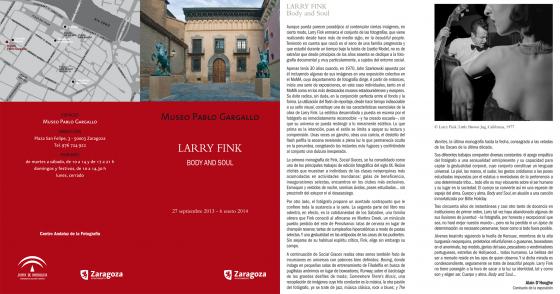 Invitación de la exposición de Larry Fink